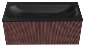 Mondiaz Kurve 100cm badmeubel ruby met 1 lade en wastafel big medium midden 1 kraangat urban