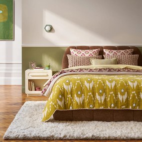 Kantha sprei, ikatprint en strepen, gewassen katoen, ASTANA