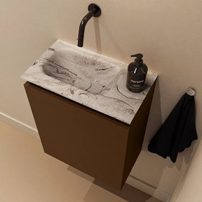 Mondiaz Ture DLux toiletmeubel 40cm rust met wastafel glace links zonder kraangat