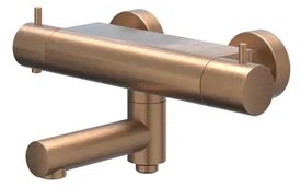 IVY Bond Badthermostaatkraan opbouw - draaibare baduitloop - omstel - Cooltouch - Geborsteld mat koper PVD 6301005