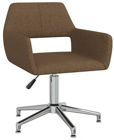 vidaXL Eetkamerstoelen 2 st draaibaar stof bruin