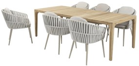 Eva Liam dining tuinset 240x100xH75 cm 7 delig teak Taste 4SO