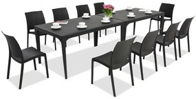 Elegante dining tuinset Oslo/Volga 10 antraciet Bica