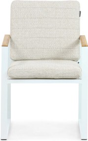 Tuinset 4 personen 180 cm Aluminium/teak Wit Lifestyle Garden Furniture Faro/Falcon