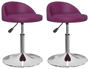 vidaXL Eetkamerstoelen draaibaar 2 st kunstleer paars