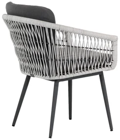 Tuinset Ronde Tuintafel 6 personen 140 cm Rope Wit  Lifestyle Garden Furniture Western/Graniet