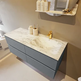 Mondiaz Vica DLux badmeubel 120cm plata 4 lades met wastafel glace rechts 1 kraangat
