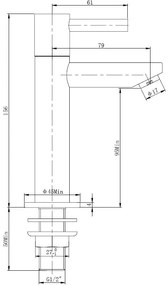 Mueller Round XL toiletkraan hoog geborsteld staal PVD