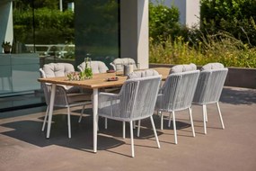 Tuinset Ronde Tuintafel 125 cm Aluminium/rope Wit 4 personen Santika Furniture Santika