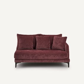 Halve bank, 2-zit van gemengd fluweel, MODERNISTE