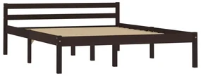 vidaXL Bedframe massief grenenhout donkerbruin 140x200 cm