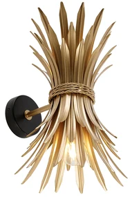 Art Deco wandlamp goud met zwart - Wesley Art Deco E27 Binnenverlichting Lamp