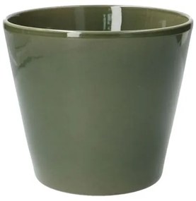 Bloempot, aardewerk, donkergroen,Ø 17,5 cm