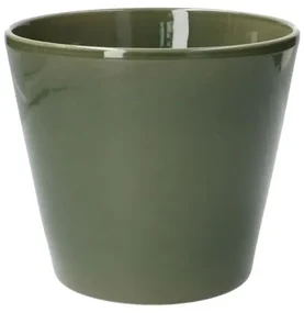 Bloempot, aardewerk, donkergroen,Ø 17,5 cm