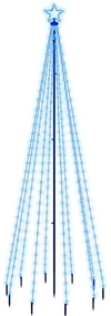 vidaXL Kerstboom met grondpin 310 LED's blauw 300 cm
