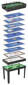 vidaXL Multispeeltafel 15-in-1 121x61x82 cm zwart
