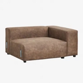 Rechter Hoekmodule 135x113 Cm Met Hoge Armleuning Voor Modulaire Bank Bruna Bruin Koffie Suède - Sklum