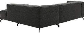 Goossens Bank Calvin grijs, micro leer, 2-zits, modern design met ligelement rechts