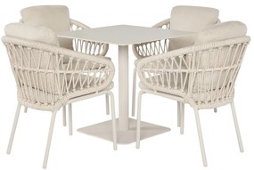 Suns Tosca Nova dining tuinset 80x80xH76,5 cm 5 delig camel sand latte