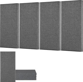 VEVOR akoestische panelen, 4-pack, 600x300x50 mm, geluidsabsorberende panelen van glasvezel, zelfklevend, akoestische wandpanelen, voor studio's, kantoren, thuisbioscopen, vergaderruimtes, grijs