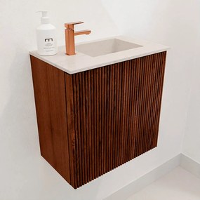 Mondiaz Joya DLux 40cm toiletmeubel ruby met wastafel faye rechts 1 kraangat meli