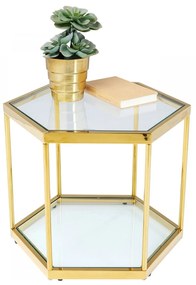 Kare Design Comb Gold Zeshoekige Bijzettafel Goud 55 Cm - 55 X 55cm.