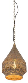 Oosterse hanglamp goud met patroon 26cm - Mowgli