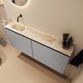 Mondiaz Ture DLux toiletmeubel 120cm plata met wastafel frappe links zonder kraangat