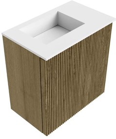 Mondiaz Joya 40cm toiletmeubel dusk met wastafel faye links 1 kraangat talc
