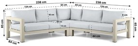 Hoek loungeset 5 personen Aluminium Taupe  Lifestyle Garden Furniture Luca