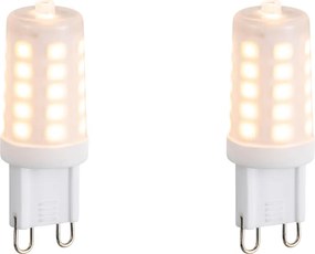 Set van 2 G9 dimbare LED lampen opaal 3W 250 lm 2200K