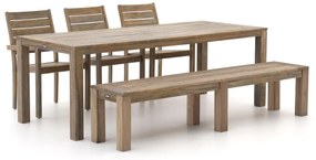 ROUGH-S 220cm dining tuinset met bank 5-delig stapelbaar