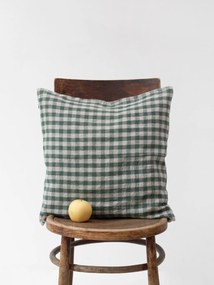 Linnen kussenhoes Forest Green Gingham