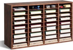 VEVOR Literatuur Organizer Documentenbak met 36 compartimenten en verwijderbare planken, Brievenbak voor ordners, gemaakt van hout, spaanplaat, opbergruimte voor kantoor, klaslokaal, ordner, donkerbruin