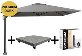 Beaufort premium zweefparasol 320x320 cm Manhattan met parasolvoet 120kg en hoes