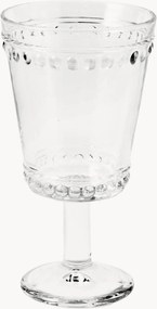 Glazen wijnglazen Collier, met parelrand, 6-delig