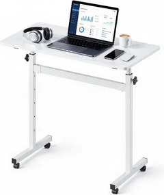 VEVOR in hoogte verstelbaar bureau 700-1115 mm, draagvermogen 25 kg, computerbureau met tafelblad van 810 x 410 mm, kantoorbureau met vergrendelbare wielen en haken, zit-sta bureau voor thuiswerkplek/studie
