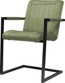 Eetkamerstoel - Lara met leuning - stof Element lichtgroen 11