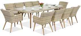 Exclusieve dining tuinset met grote tafel Córdoba voor 10 personen Garden Point zandkleur