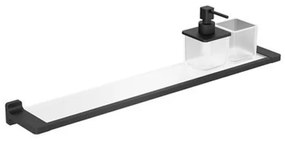 Crosswater Rotar Planchet - 60cm - zeepdispenser - beker - mat zwart RT001M