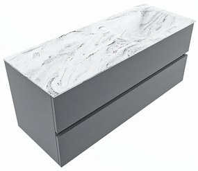 Mondiaz Vica DLux badmeubel 120cm plata 2 lades met wastafel glace rechts zonder kraangat