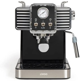 Livoo Espressomachine met melkopschuimer 1350 W 1,5 L zwart