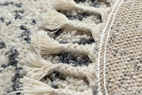 Tapijt BERBER AGADIR G0522 ROND crème / grijskleuringrand ,  Barber , marokkaanse shaggy
