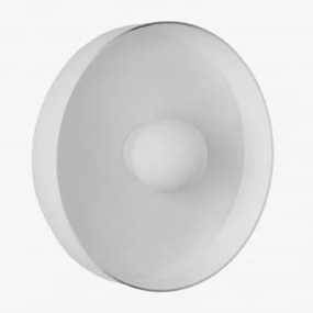 Jaxal Wandlamp Van Glas En Roestvrij Staal Wit & Ø35 Cm - Sklum