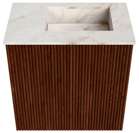 Mondiaz Joya DLux 40cm toiletmeubel ruby met wastafel faye rechts 1 kraangat frappe