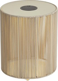 Moderne buiten tafellamp beige incl. LED oplaadbaar en solar IP54 - Rope