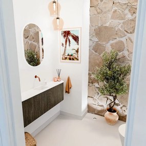Mondiaz Joya 125cm toiletmeubel ronding links/rechts shadow met wastafel faye midden zonder kraangat talc
