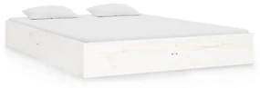 vidaXL Bedframe massief hout wit 140x190 cm