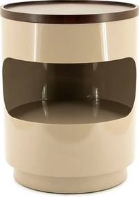Bijzettafel Met Opberg Taupe - 37 X 37cm.