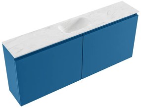 Mondiaz Ture DLux toiletmeubel 120cm jeans met wastafel opalo midden met kraangat